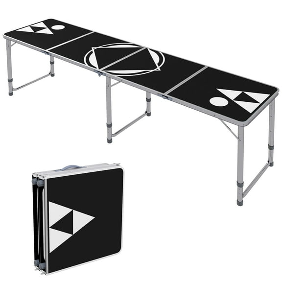 Aluminum Camping Table with Adjustable Legs, 8ft Folding Picnic Table for Travel, BBQ, Beach or Hiking