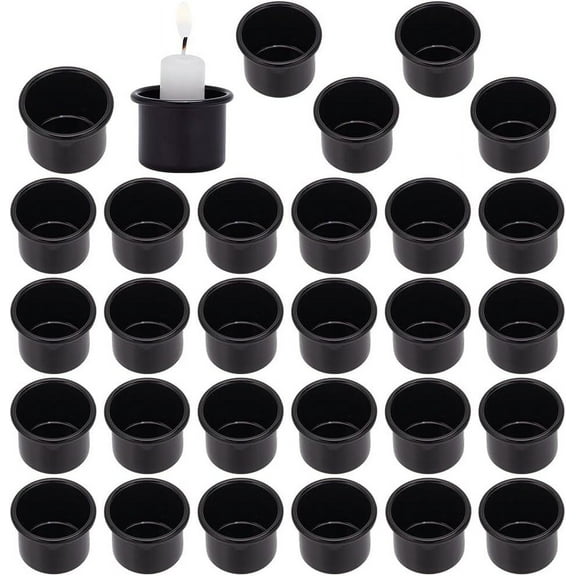 Aluminum Candle Cup Jar Candle Making Accessories Black 2.65x1.9cm Inner Diameter: 2.2cm