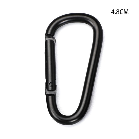 Aluminum Carabiner Clip Utility Snap Spring Gate Hook Portable Keychain Carabiner For Backpack Camping Hiking(Black1-4.8Cm)