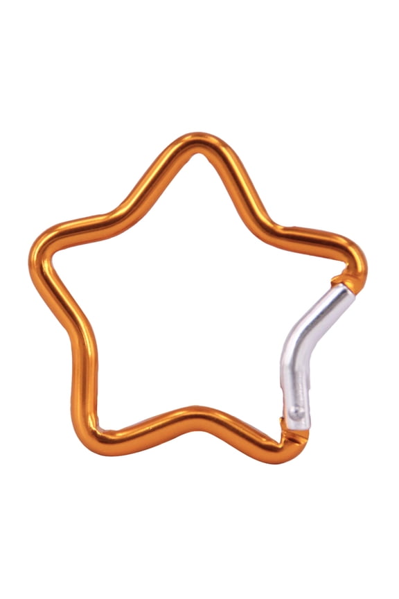Aluminum Carabiner Keychain 1.93 Inch, Star Shape Spring Snap Hook Carabiner Clip, Lightweight Key Ring for Outdoor Accessories Backpack and Bags, Keychains, Gold