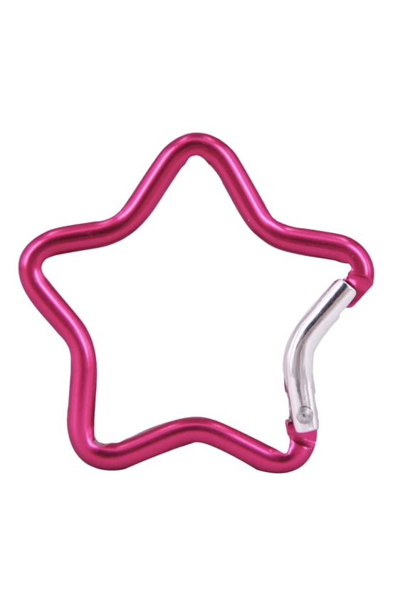 Aluminum Carabiner Keychain 1.93 Inch, Star Shape Spring Snap Hook Carabiner Clip, Lightweight Key Ring for Outdoor Accessories Backpack and Bags, Keychains, Hot Pink
