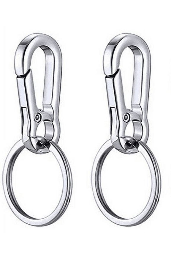 Aluminum Carabiner Spring Clip Hook Keychain for Camping Hiking Fishing Traveling Backpack Bottle (2 Pack)