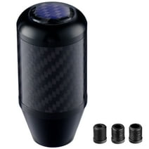 Aluminum Carbon Fiber Shift Knob, Weighted Alloy Gear Shift Handle Lever Knob Fit Most Manual Automatic Vehicles with 3 Threaded Adapters, 8mm 10mm 12mm
