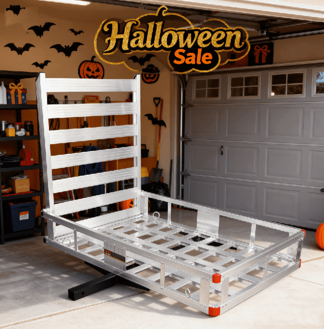 Aluminum Cargo Carrier With High Side Rails- Trailer Hitch Mount For RV ...