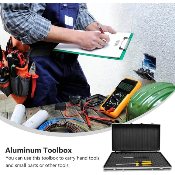 Aluminum Case with Foam Inserts - Aluminum Hard Case Carrying Metal Professional Portable Tool Box Organizer for Test Instruments Cameras Tools Parts and Accessories$$Tools