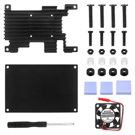 Aluminum Case with Fan Active Passive Cooling Radiator with Heatsink Black Metal Shell for Orange Pi 3 LTS