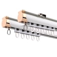 thumbnail image 1 of Aluminum Ceiling Curtain Track, Heavy Duty Double Row Curtain Rod, Quiet Double Track System for Room Divider Living Room Bedroom, 1 of 7