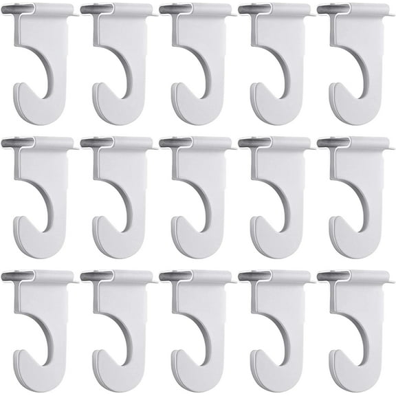 Aluminum Ceiling Hooks, 15PCS Drop-Ceiling Ceiling Hanger Track Clip Suspended Ceiling Hooks Metal T-Bar Hooks for Hanging Plants & Decorations, White