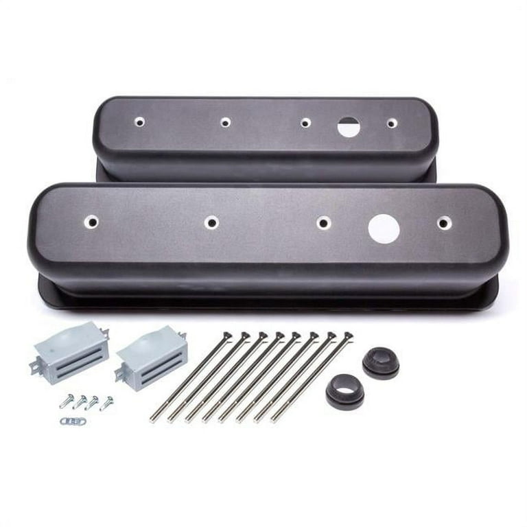 Aluminum Center Bolt Valve Covers for Small Block Chevy Black
