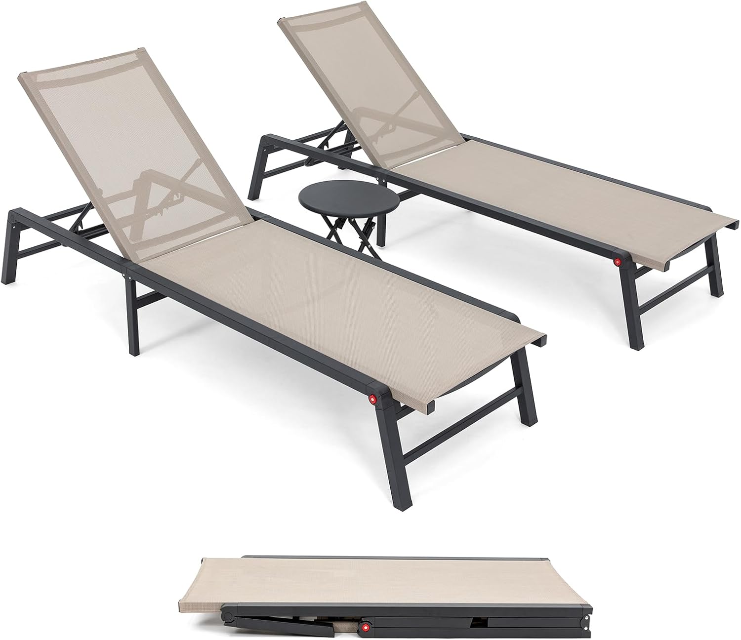 Aluminum Chaise Lounge Outdoor, AssembleFree Patio Chaise Lounge