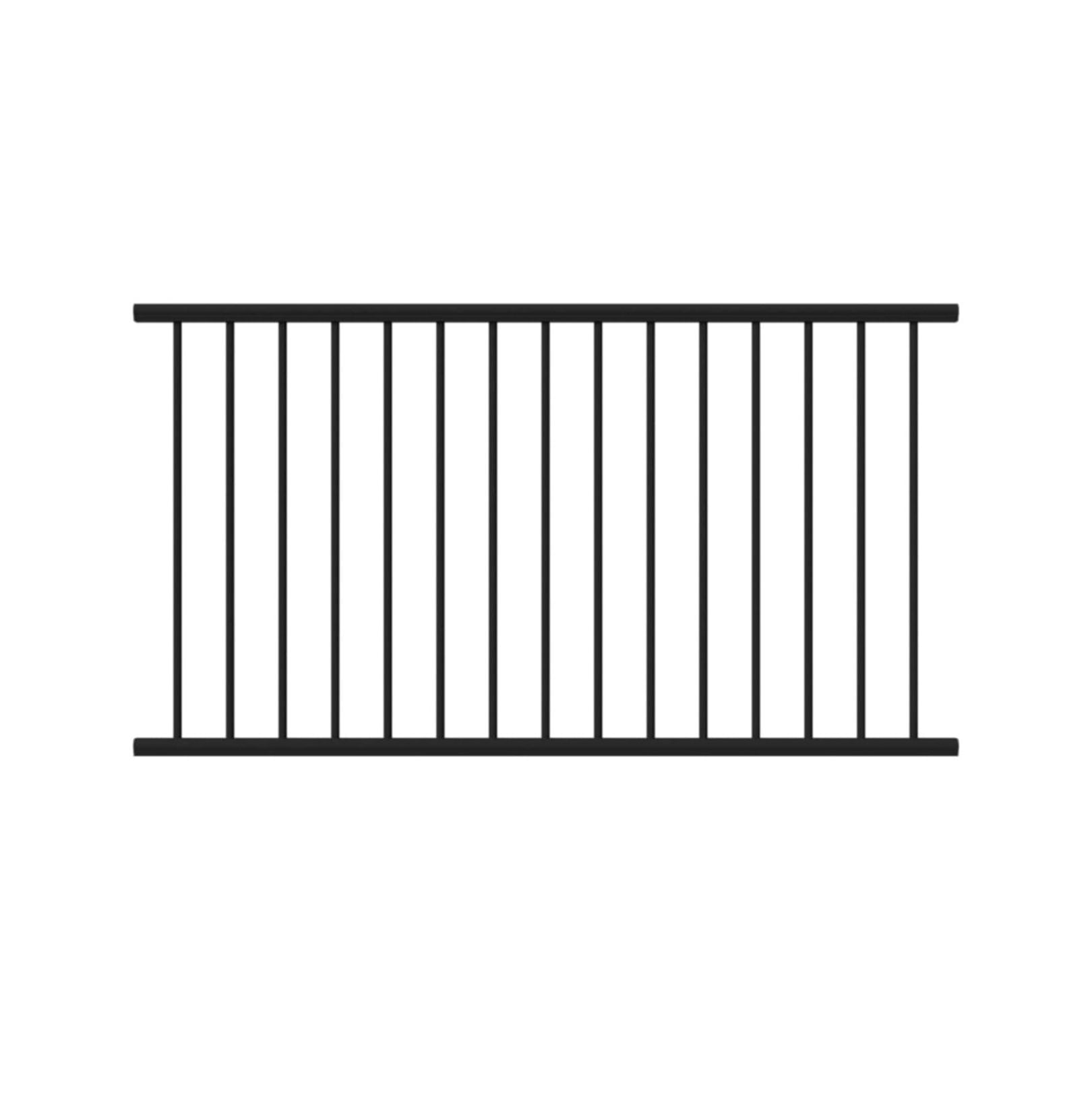 Textured Black Aluminum 6 ft. x 36 in. Deck Railing Kit