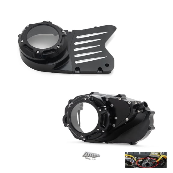 Aluminum Clear Lock Up Clutch Cover & Stator Cover for Yamaha Banshee 350 1987-2006 2GU-15421-00-00