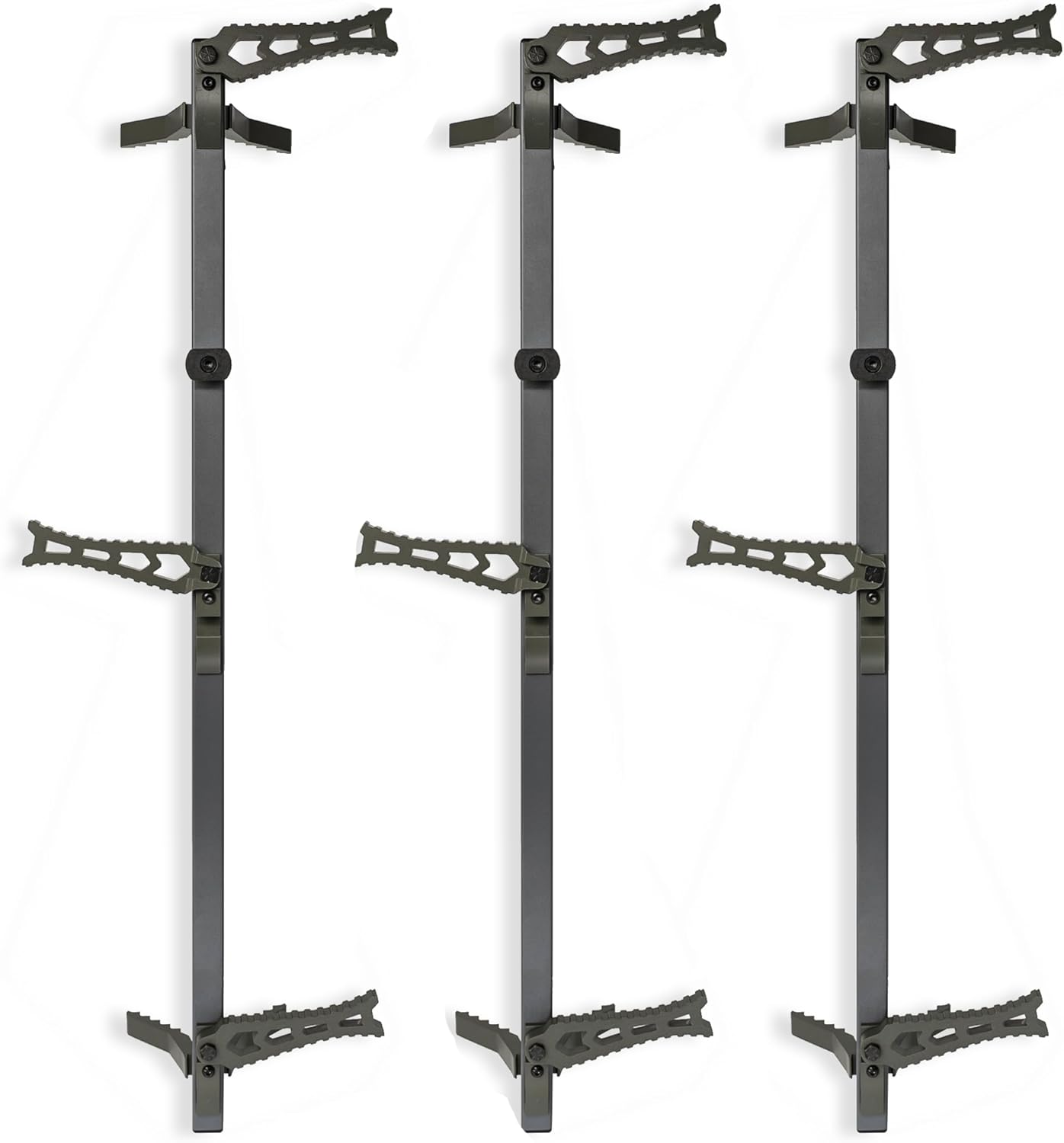 Aluminum Climbing Sticks for Hunting Treestands Set of 3 Storm Grey w/XOP Green Steps, 34