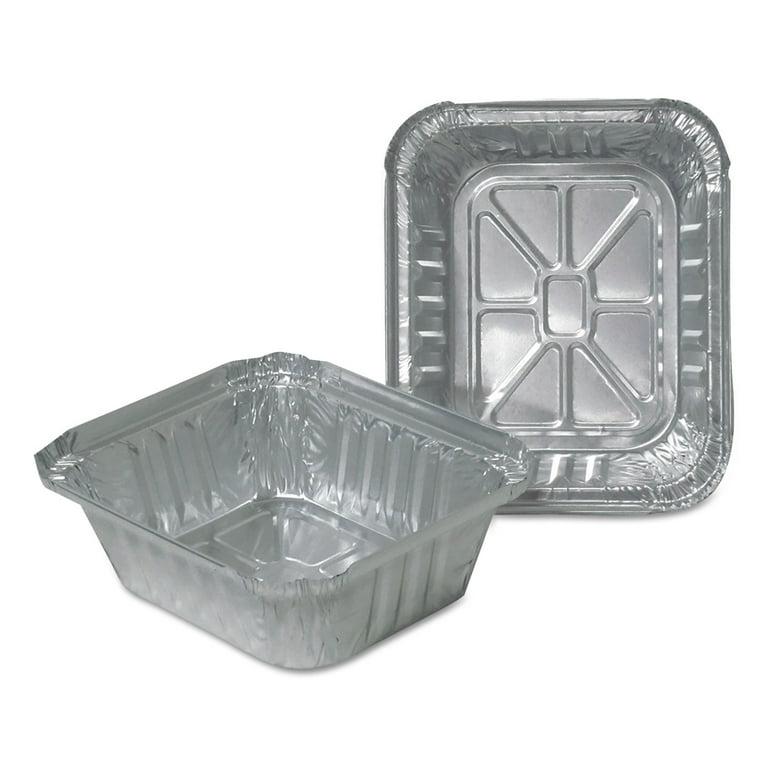 Aluminum Closeable Containers, 1 lb Oblong, 5.75 x 4.88 x 1.81, Silver, 1,000/Carton Aluminum Closeable Containers, 1 lb Oblong, 5.75 x 4.88 x 1.81, Silver, 1,000/Carton