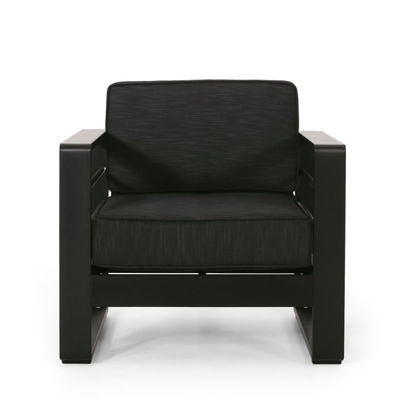 Aluminum Club Chair, Dark Gray Hue / Add Elegance to Outdoor Space