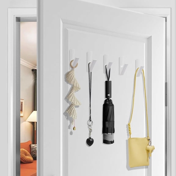 Aluminum Coat Hooks, Matte White Towel Hooks, Wall Hooks for Clothes, Jackets, Shower, Robe, Hat, Towel