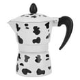 Aluminum Coffee Maker for Home & Cafe, 150mL Milk Cow Design 3Cup Moka