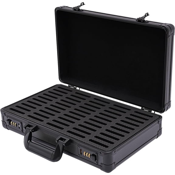 Aluminum Coin Storage Box, Coin Case with with 50 Slots, Coin Collector with Lock, Easy to Carry, Coin Boxes for Collectors, Coin Collection Supplies for Storage, Transport, and Organization