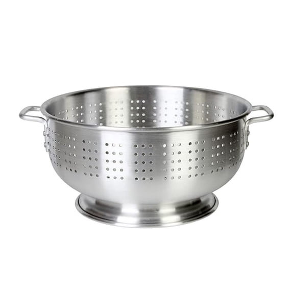 Aluminum Colander 8 Quart - Heavy Duty Pasta Strainer for Kitchen - Professional Grade Vegetable and Fruit Washing Basket - Footed Base & Riveted Handles