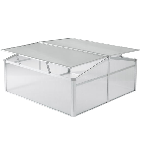 Aluminum Cold Frame Portable Greenhouse Bottomless Flower Box, Plant Protector, Transparent Double Walled PVC Panels