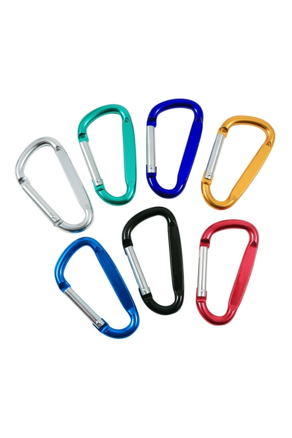 Aluminum Colored Carabiner Key Chain Spring Clip Medium Size Assorted Colors