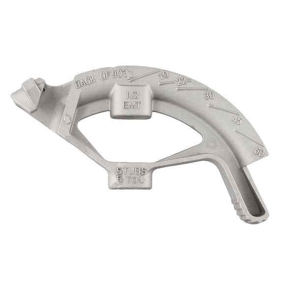 Aluminum Conduit Hand Bender Head for 1/2 Inch EMT Pipe, Manual Tube Bending Tool with Embossed Degree Marks 10-90, Construction for Electricians