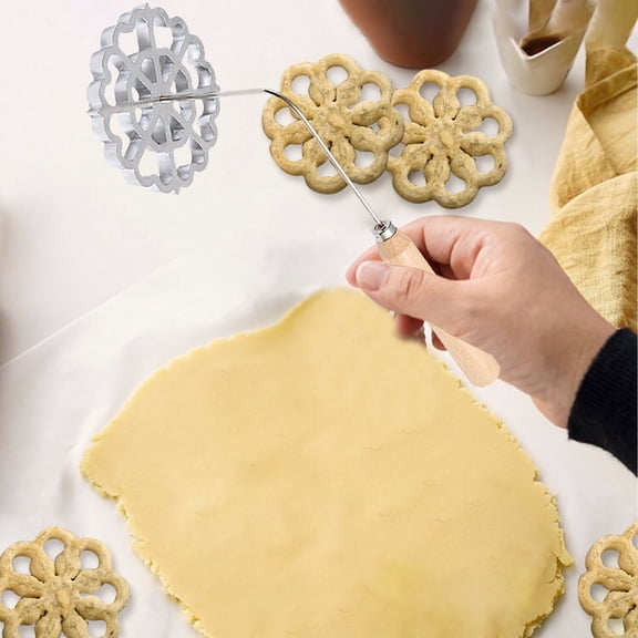 Aluminum Cookie Maker Set with Detachable Rosette Design and Handle for Baking