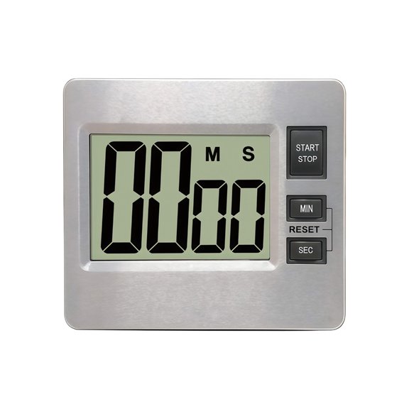 Aluminum Cover ABS Body Countdowns Timer with 3 Fixing Way Clear Screens Easy to Use for Cooking Learning Exercise
