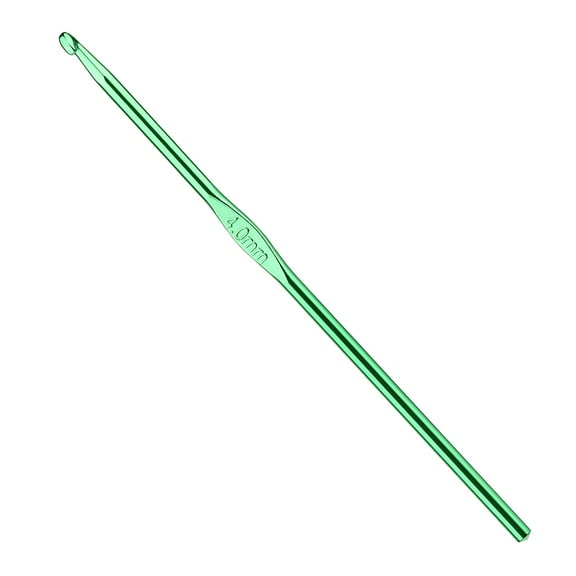 Aluminum Crochet Hook 4mm, Smooth Knitting Needles for Yarn Projects, Perfect Handmade Gift for Friends, Random Color, Green