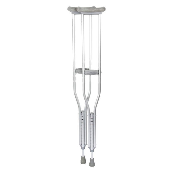 Aluminum Crutches, Adult, Tall, 5' 10"6' 6" Pair of Lightweight, Height