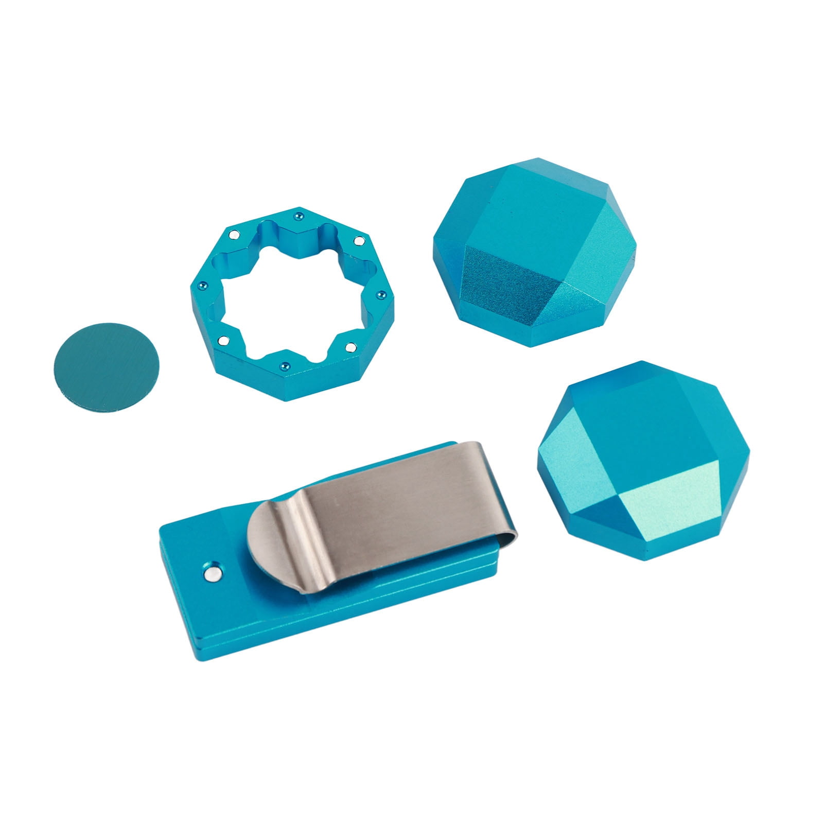 Aluminum Cue Chalk Holder Clip Octagon Universal 3 Layers Billiard Pool