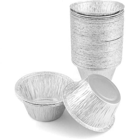 Aluminum Cupcake Liner, Heavy-Duty Aluminum Foil Disposable for Quick Clean-Up, Eco-Friendly Material, Multipurpose, Easy to take the cake out, for Oven Baking, Freezing &