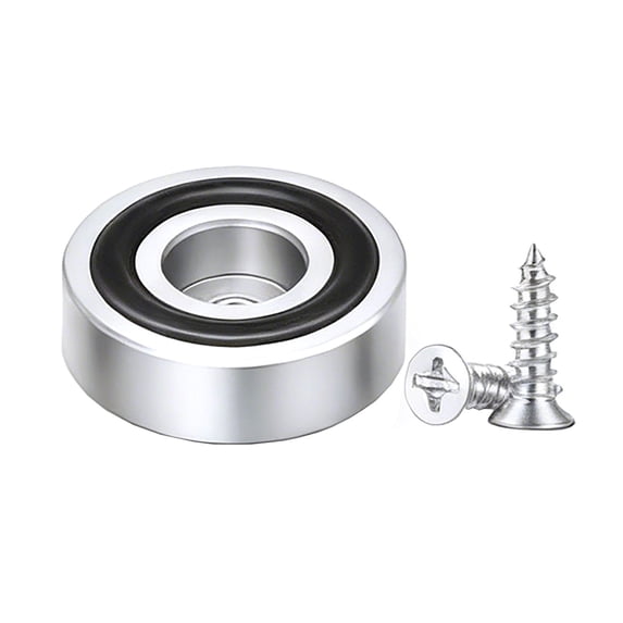 Aluminum Cutting Board Feet with Non-Slip Rubber Base 0.79" Diameter, Set of 4 with Screws for Wood Cutting Boards Countertops Kitchen Workstations, 1 Shock-Absorbing Foot Pad, 1 Screw