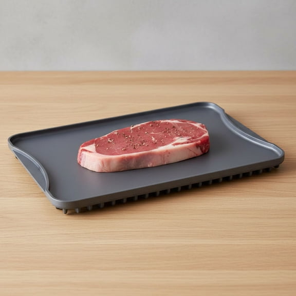 Aluminum Defrosting Tray for Meat - Large Black Defrosting Tray, Fast Thawing Plate for Meat, Fish & Poultry, No Power or Chemicals Needed, Easy to Clean