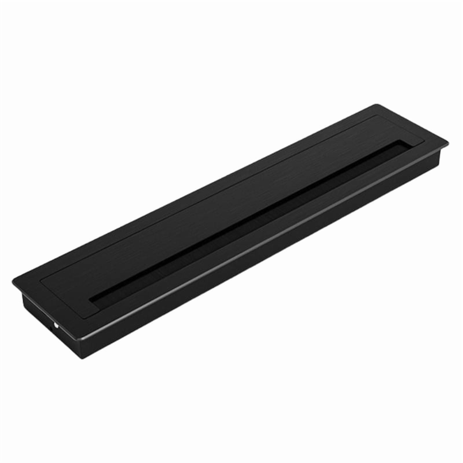 Aluminum Desk Cable Management Grommets with Brush Homes Office Cord Organizer Inserts Rectangle Cable Hole Covers