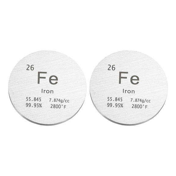 Uxcell 2Pcs Iron Disc, 1.2 inch Fe Density Circle Sheets Plates for Collections