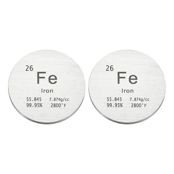 Uxcell 2Pcs Iron Disc, 1 inch Fe Density Circle Sheets Plates for Collections