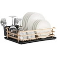 thumbnail image 1 of Aluminum Dish Drying Rack, Compact Dish Rack with Cutlery Holder, Removable Drainer Tray, Rose Gold, 1 of 6