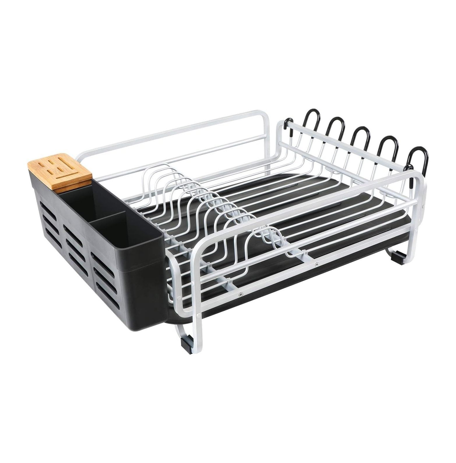 Aluminum Dish Drying Rack,Large Dish Rack and Drain Board Set,Kitchen