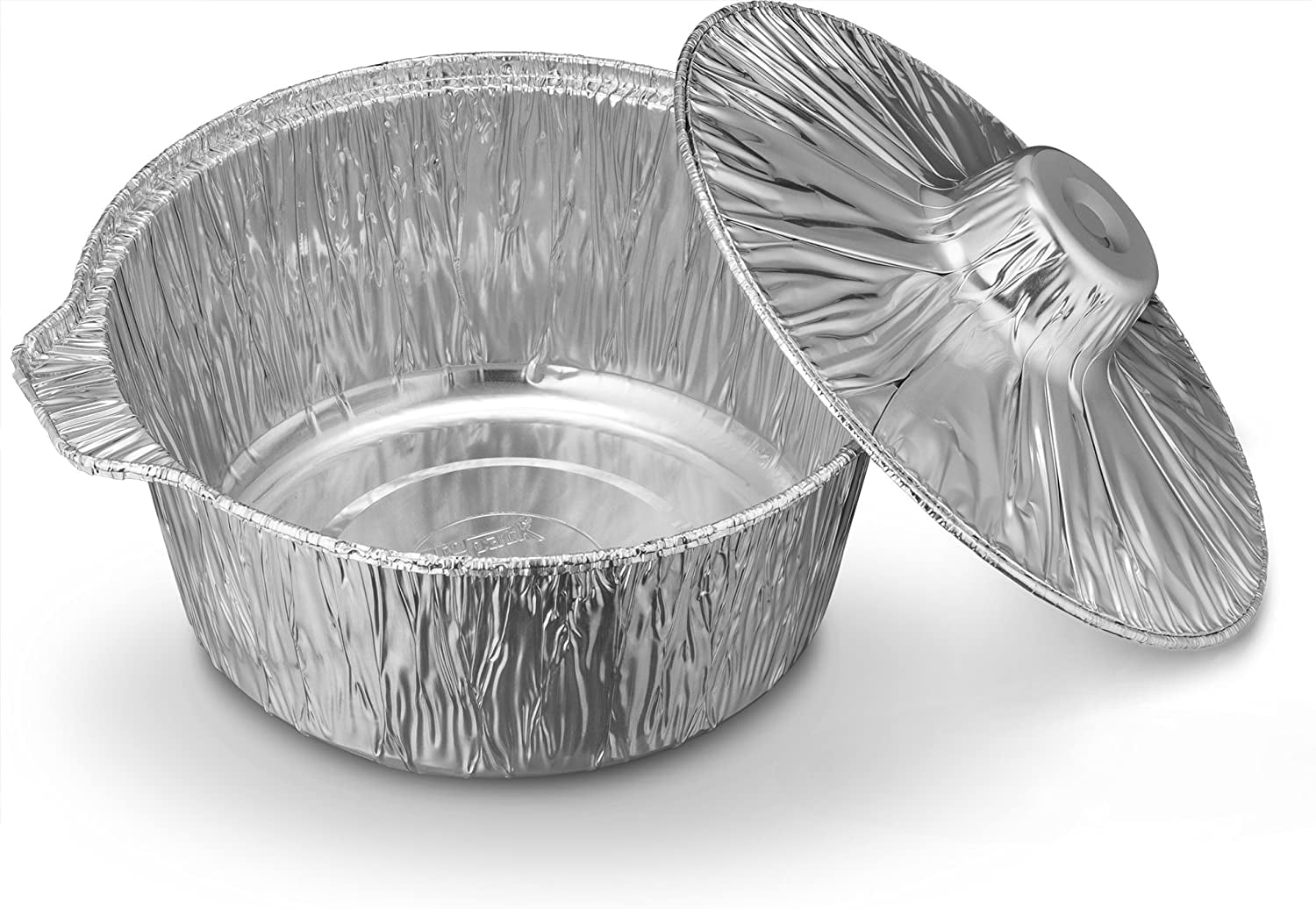 Smilamo Disposable Aluminum Pots with Lids, Aluminum Round Foil Pan with Lids, Disposable Pots, 8 * 3inch Baking Foil Pan Tinfoil Camping Pot for