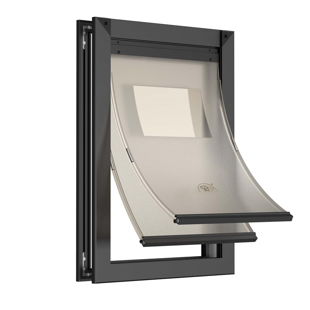 Aluminum Doggie Door with OIF8 Two Flaps, Medium Dog Door for