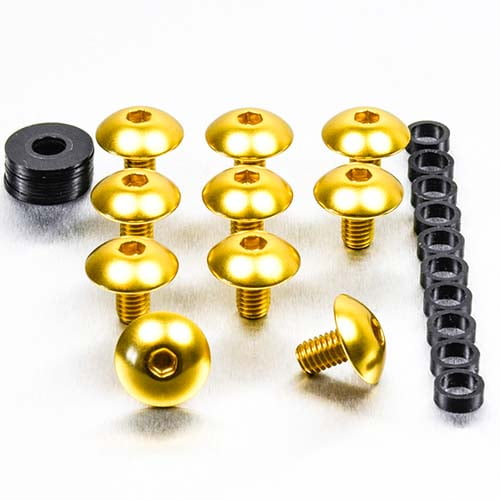 Aluminum Dome Head Bolt M6x(1.00mm)x10mm Pack x10