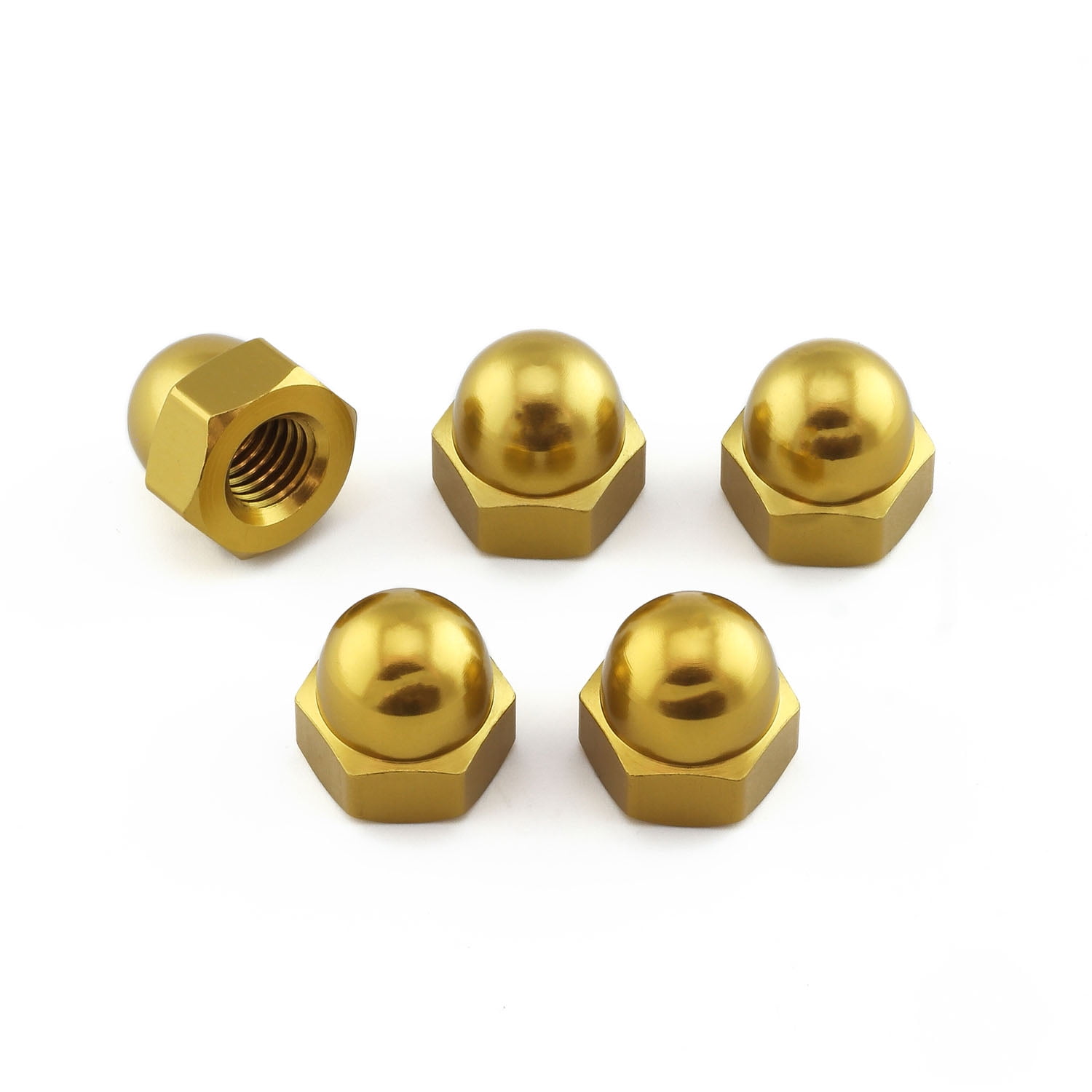 Aluminum Dome Nut M10x(1.50mm) (DIN 1587) Pack x5 (DOMENUT105