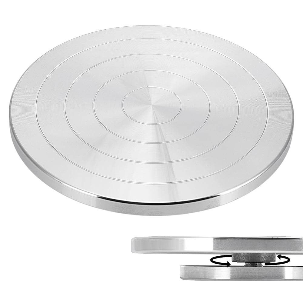 Aluminum Double Sided Turntable for Ceramic Clay Sculpture Wheel Rotating Tools Platinum 245x36mm