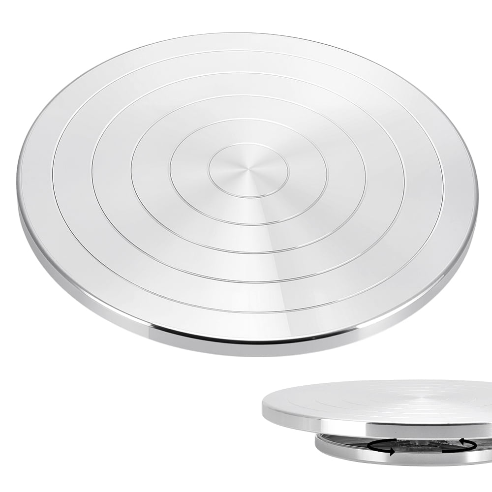 Aluminum Double Sided Turntable for Ceramic Clay Sculpture Wheel Rotating Tools Platinum 295x40mm