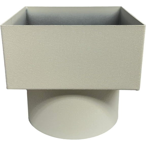 Aluminum Downspout Adapter to Underground Drainpipe 6x6-6 | Made in The U.S.A. (Classic Cream)