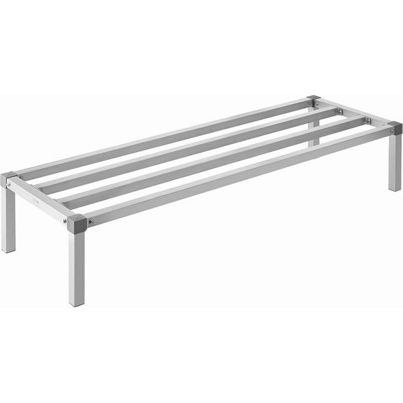 Aluminum Dunnage Rack, 60 x 20 Commercial Food Floor Rack, 12 Off the Floor, 1000 lbs Capacity All-Welded Aluminum Storage Rack, for Storage in Restaurants, Kitchens, Garages and Vehicles