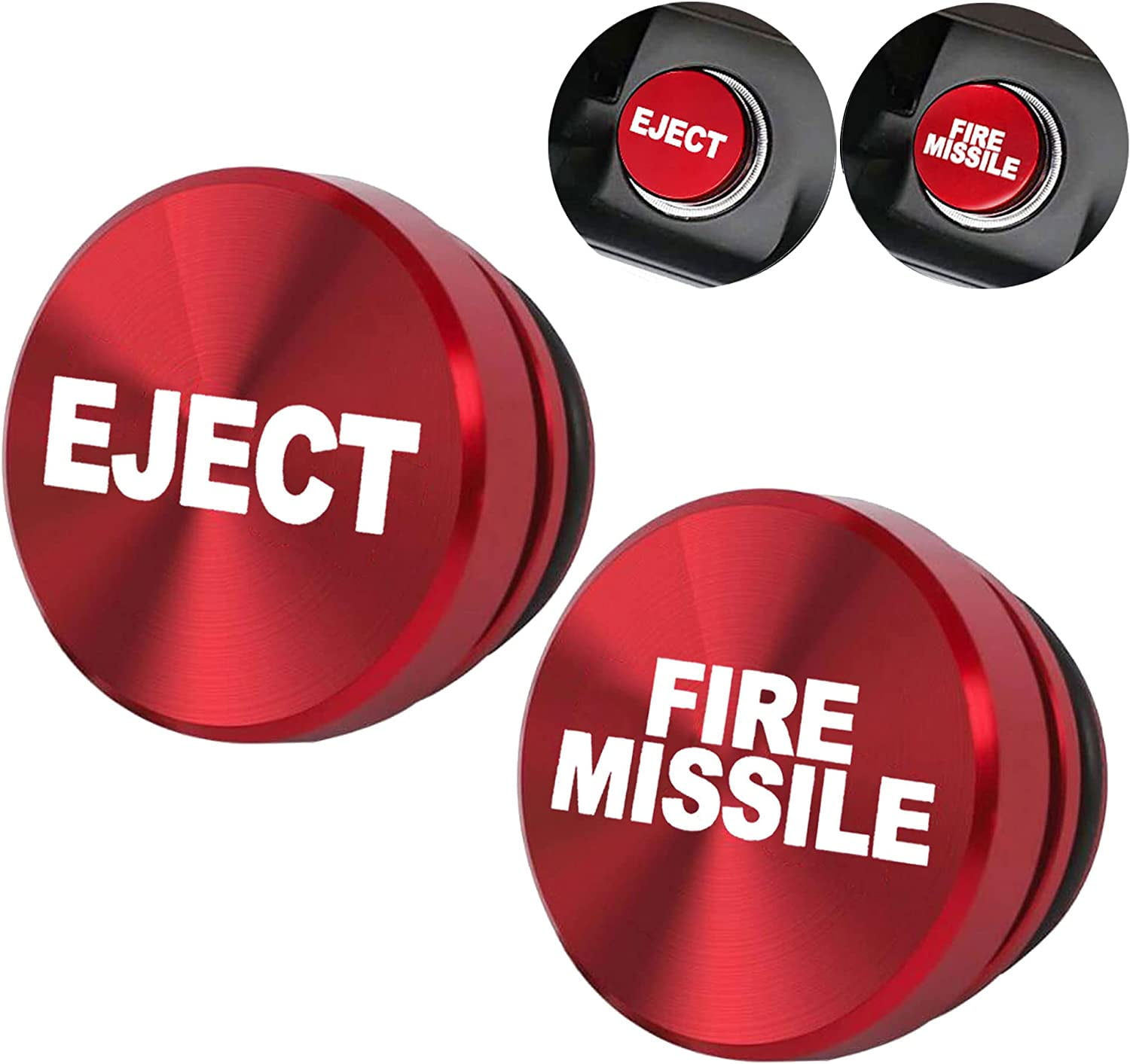 Aluminum Eject FIRE Missile Button Car Cigarette Lighter Plug Cover for ...