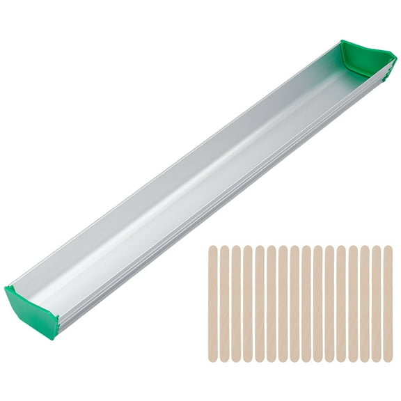 Aluminum Emulsion Scoop Coater 16.3 inch Aluminum Screen Coater with 50 pcs Wood Cakesicle Sticks Dual Edge Emulsion Scoop Durable Scoop Coating Tool