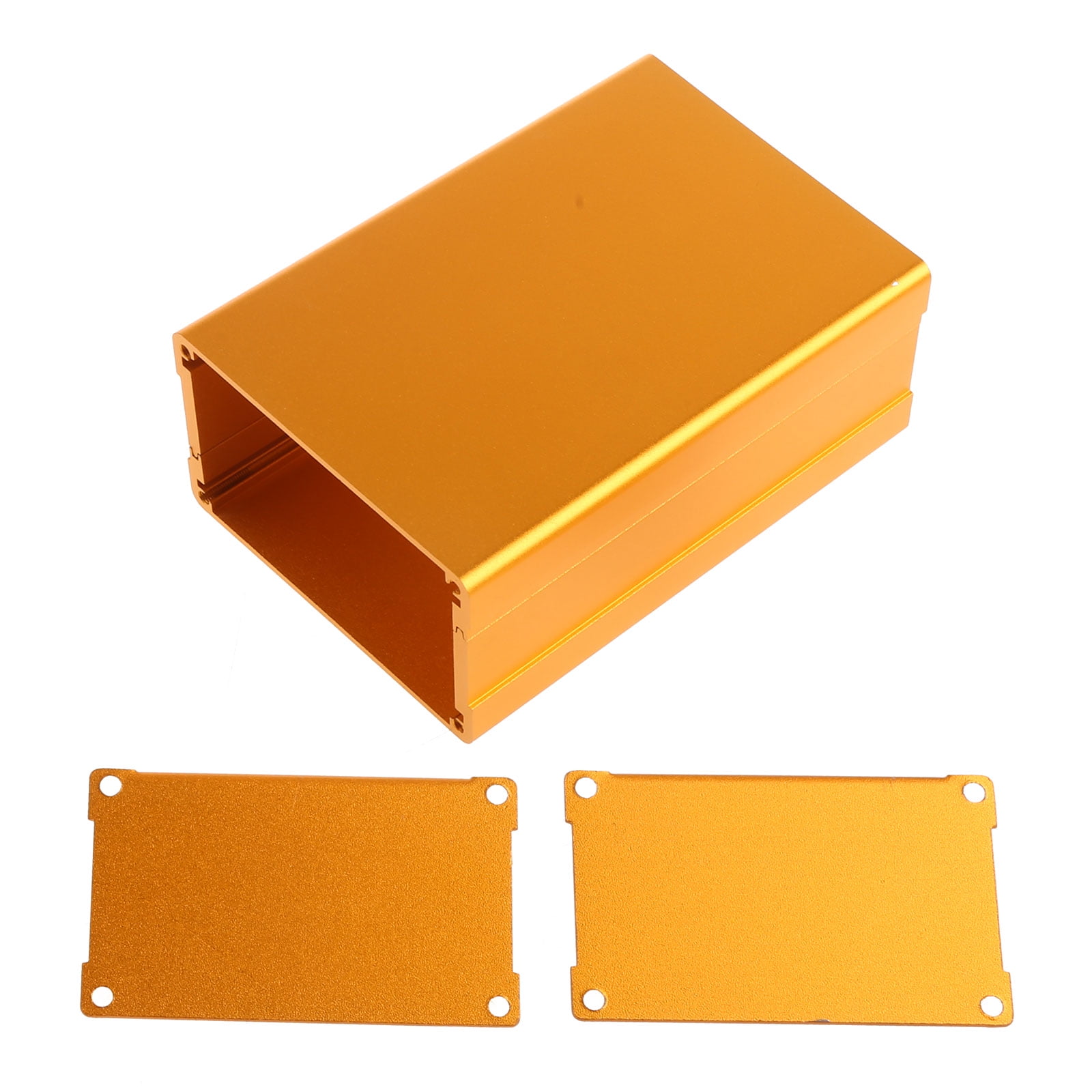 JIUWU Aluminum Enclosure Project Box – Sand Blast Finish, 97x40.5x130mm (WxHxL) With 4 Mounting Holes – For DIY Audio Amplifiers, Power Supplies, Signal Amps